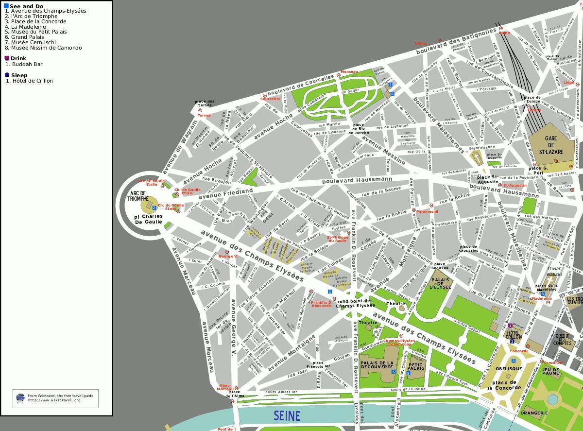 Žemėlapis 8. arrondissement de Paris