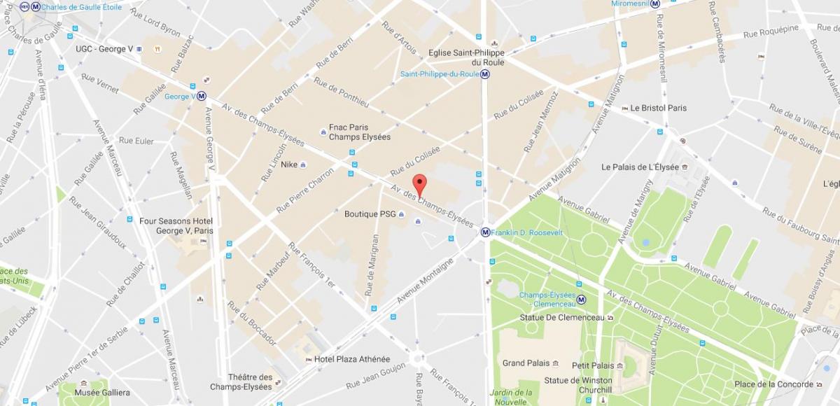 Žemėlapis Avenue des Champs-Elysées