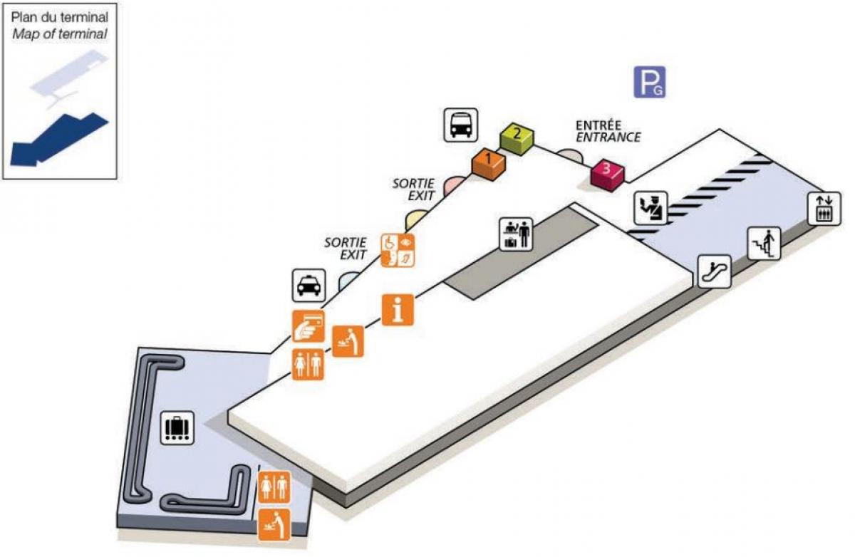 Žemėlapis CDG oro uosto terminalą 2G