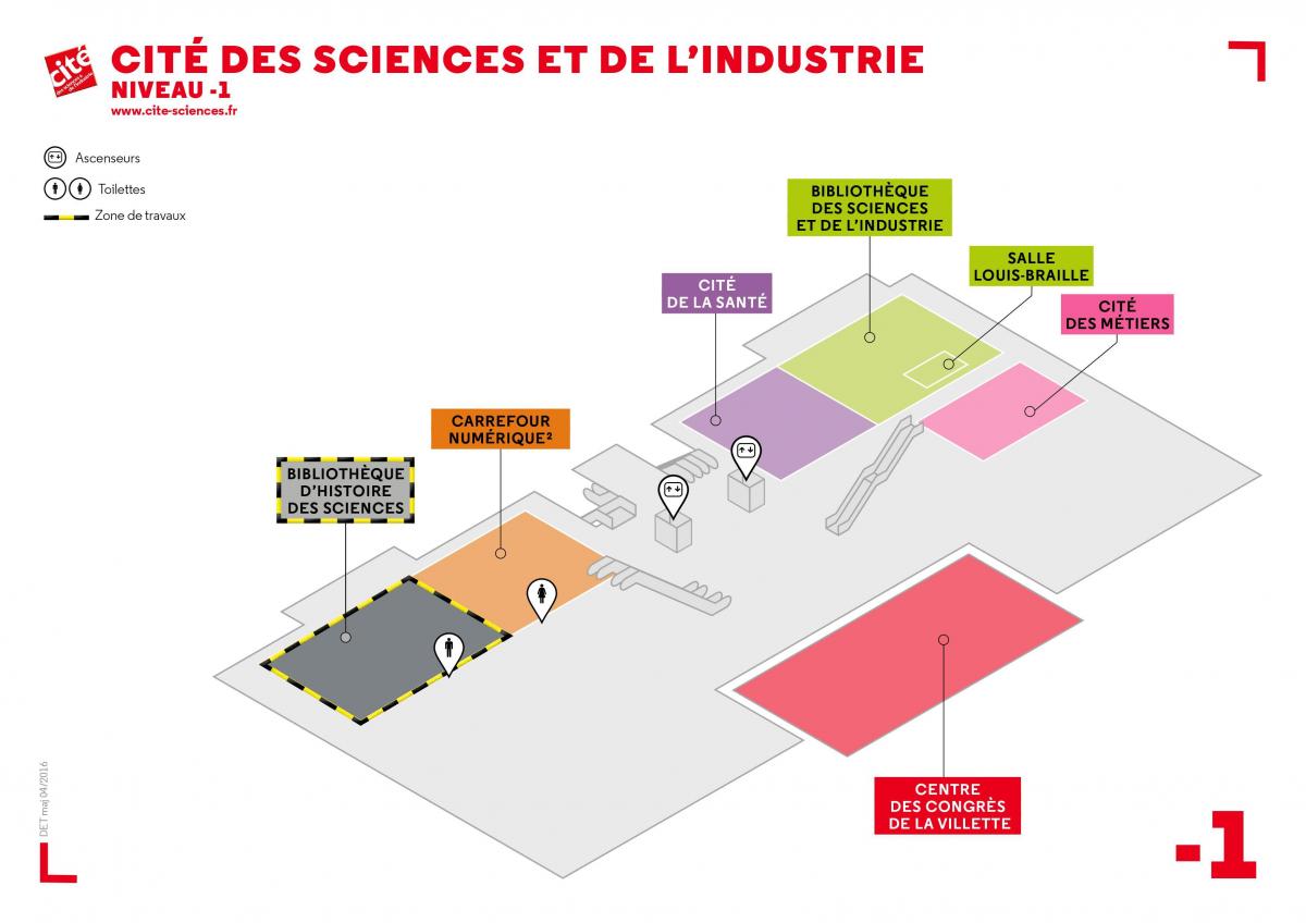 Žemėlapis Cité des Sciences et de l ' Industrie Lygio -1
