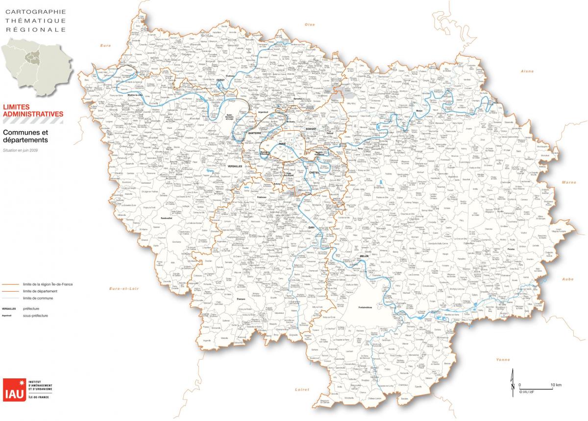 Žemėlapis Ile-de-France