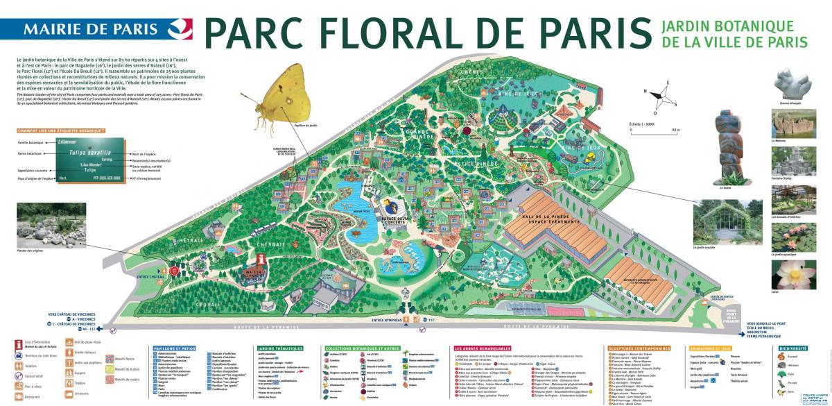 Žemėlapis Parc floral de Paris
