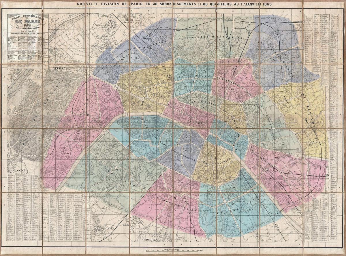 Žemėlapis Paryžiaus 1860