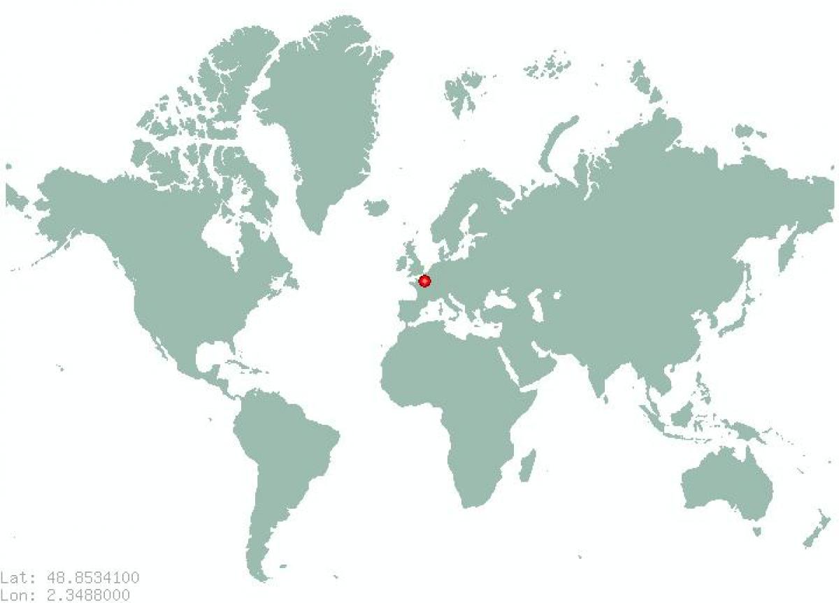 Žemėlapis paryžiaus Pasaulio žemėlapyje