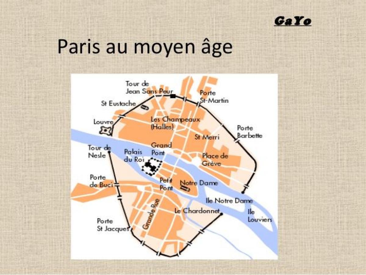 Žemėlapis Paryžiaus Viduramžiais