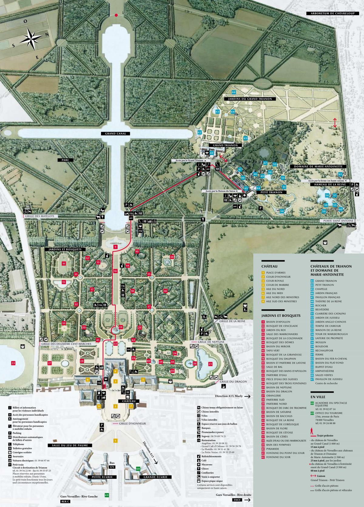 Žemėlapis Versalio Sodai