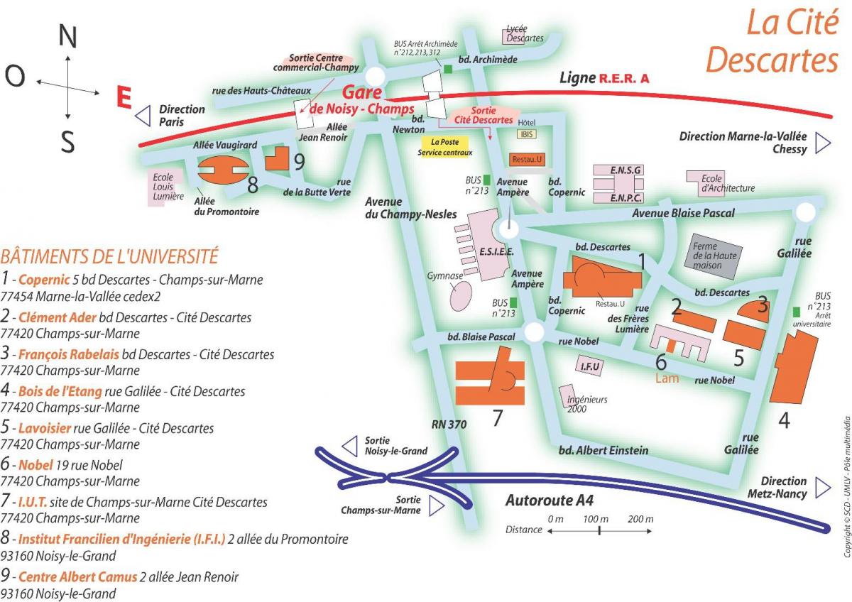 Žemėlapis Univesity Paryžiaus Dekarto