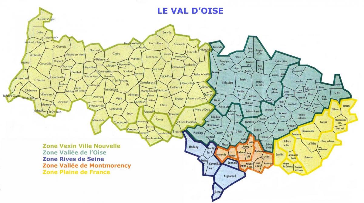Žemėlapis Val-d'Oise
