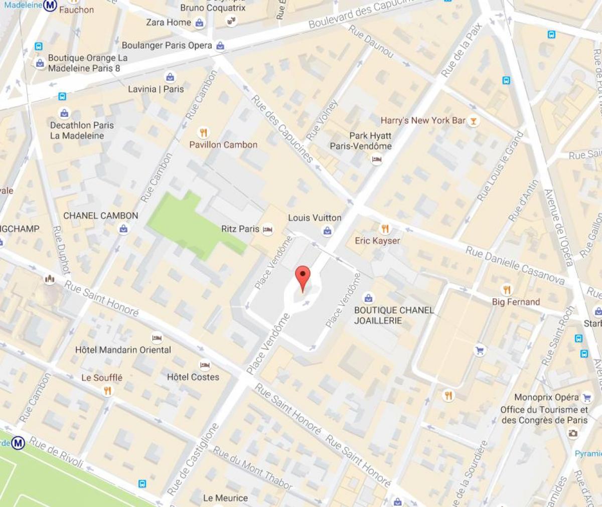 Žemėlapis Place Vendôme