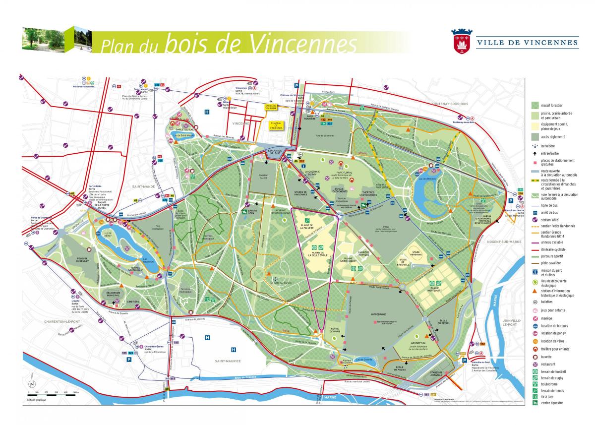Žemėlapis Bois de Vincennes