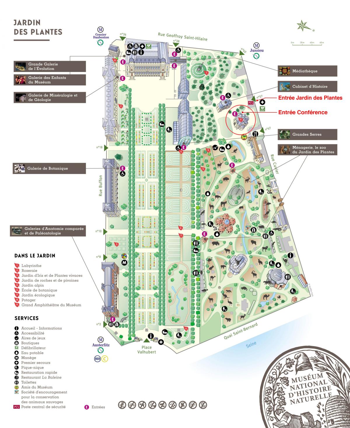Žemėlapis Jardin des Plantes