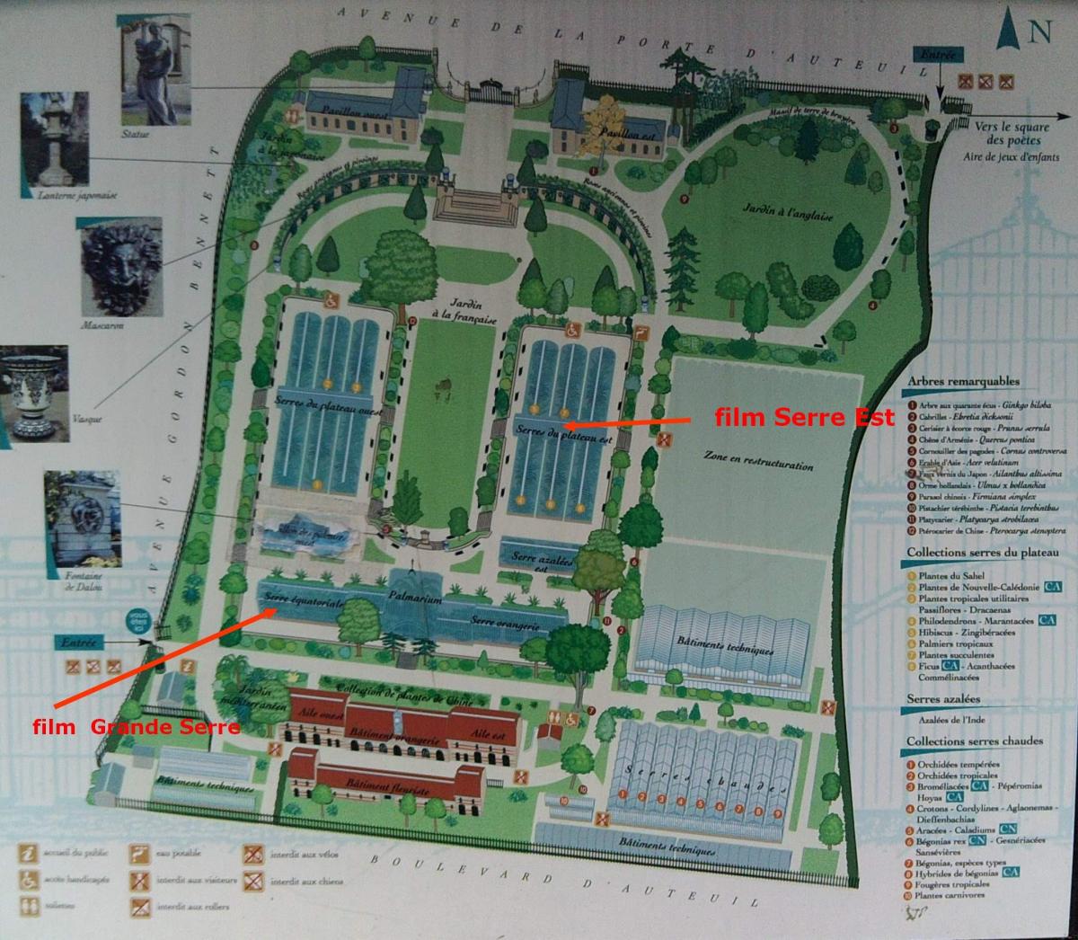 Žemėlapis Jardin des Serres d ' auteuil