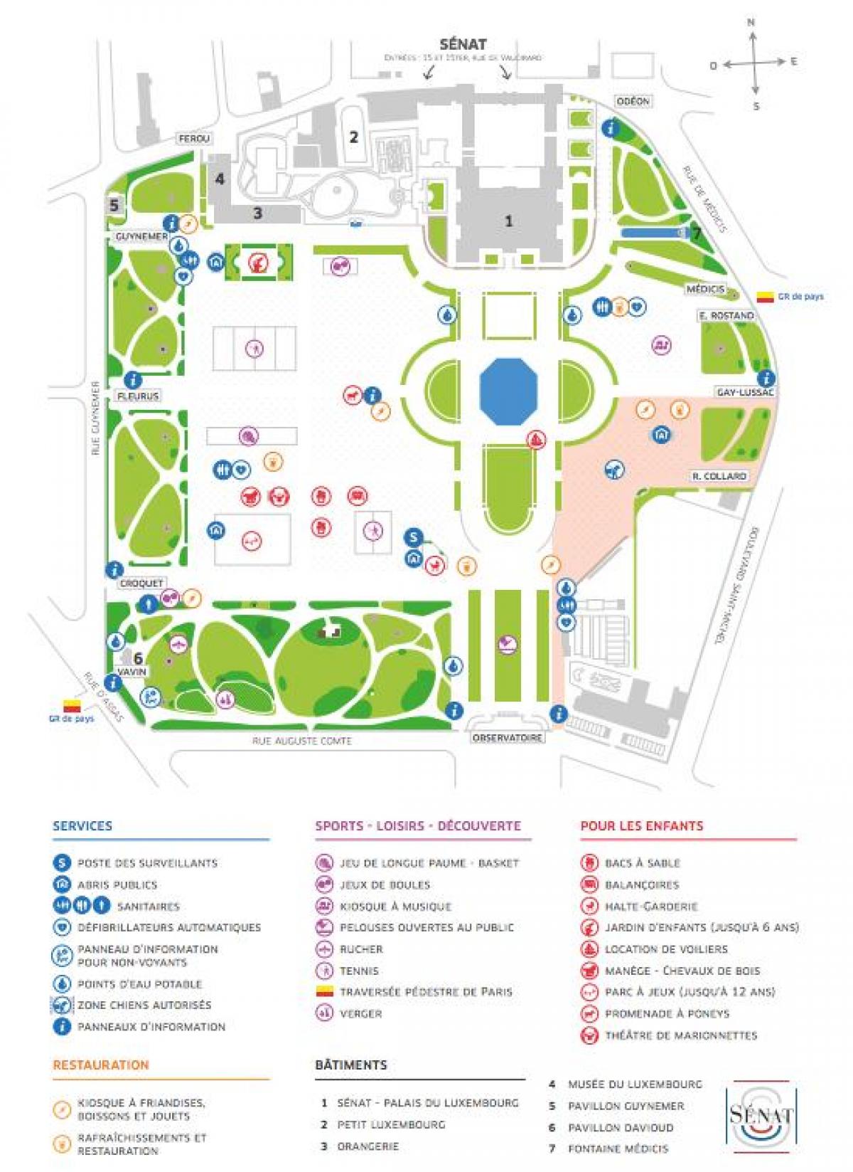 Žemėlapis Jardin du Luxembourg