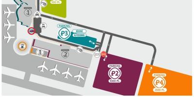 Žemėlapis iš Beauvais oro uosto, automobilių stovėjimo aikštelė