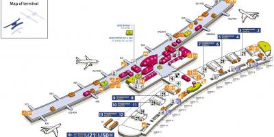 Žemėlapis CDG oro uosto terminalo 2E