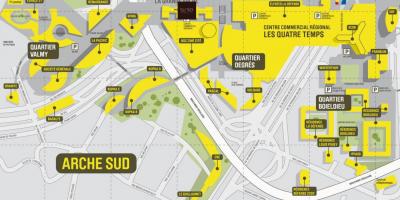 Žemėlapis La Défense Pietų Arche