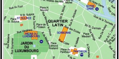 Žemėlapis Paryžiaus lotynų kvartalo