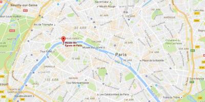 Žemėlapis Paryžiaus kanalizacijos