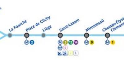 Žemėlapis Paryžiaus metro linijos 13