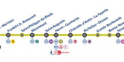 Žemėlapis Paryžiaus metro linija, 9