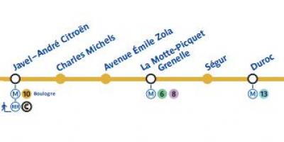 Žemėlapis Paryžiaus metro linija 10