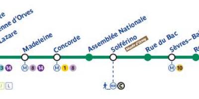 Žemėlapis Paryžiaus metro linija 12