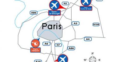 Žemėlapis Paryžiaus oro uostas