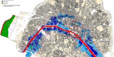 Žemėlapis Paryžiaus potvynių