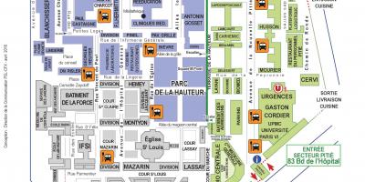 Žemėlapis Pitie Salpetriere ligoninė