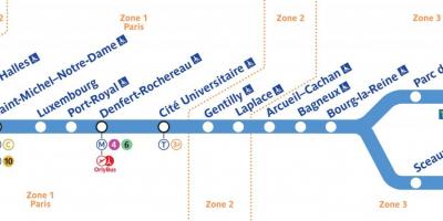 Žemėlapis RER B