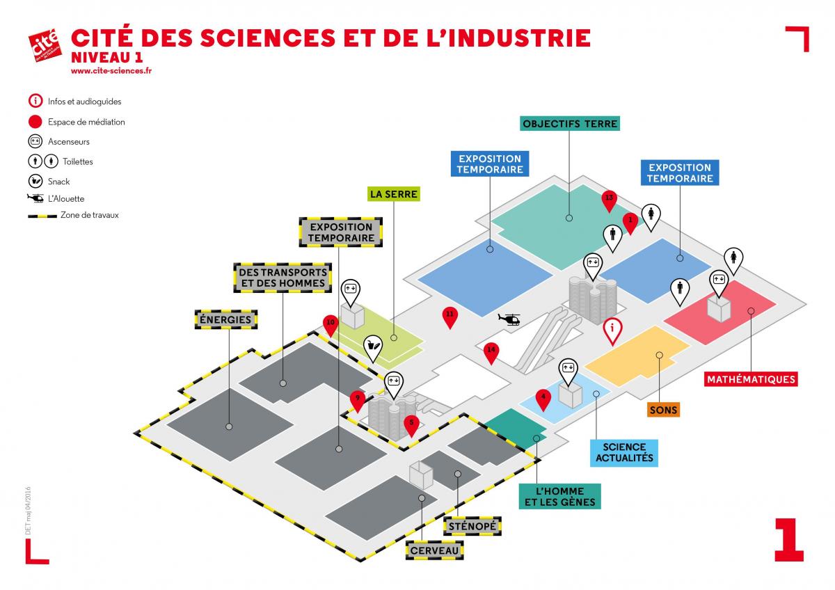 Žemėlapis Cité des Sciences et de l ' Industrie 1 Lygis