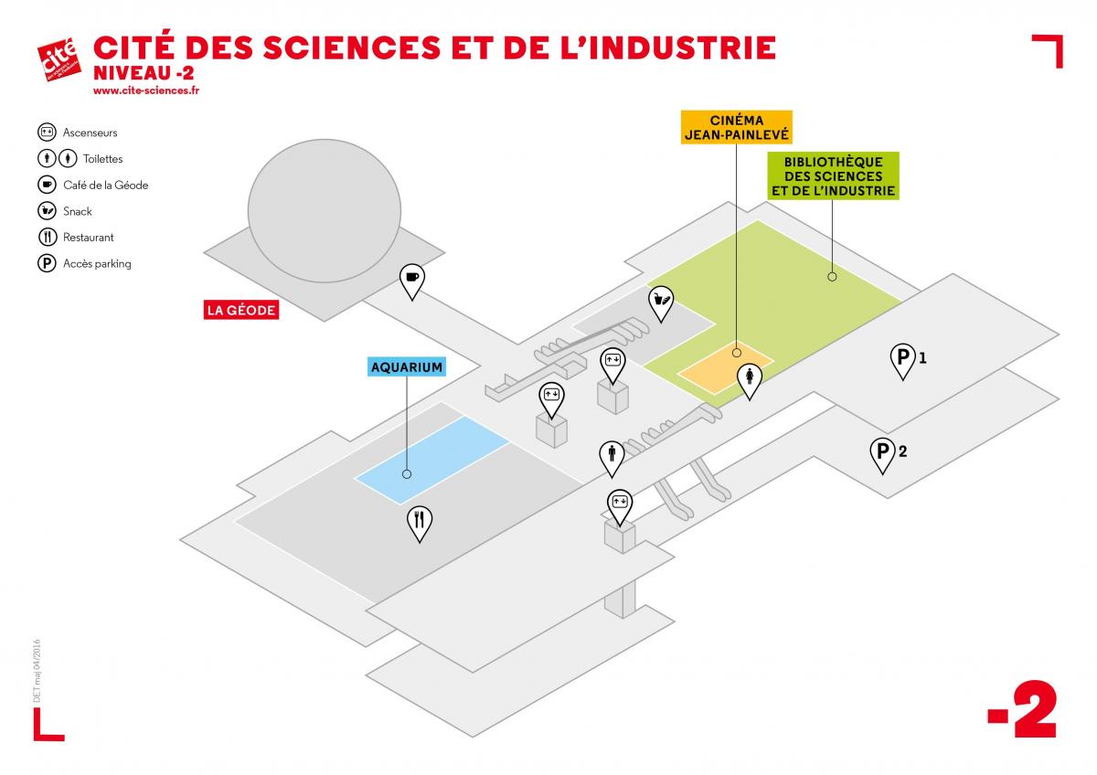 Žemėlapis Cité des Sciences et de l ' Industrie Lygio -2