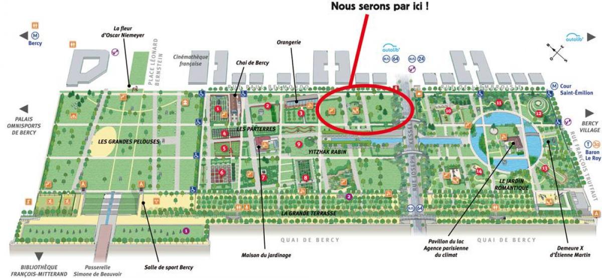 Žemėlapis Parc de Bercy