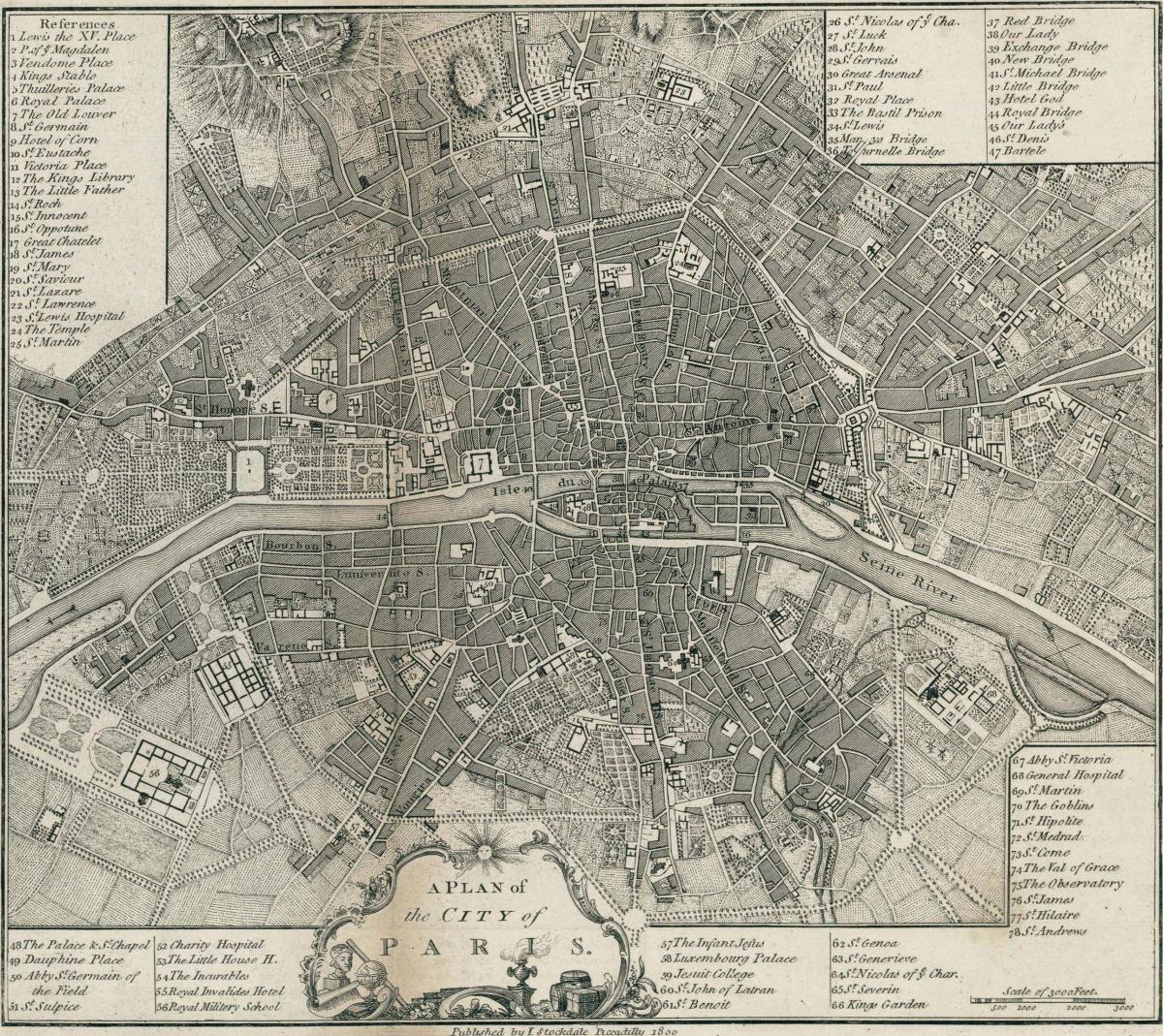 Žemėlapis Paryžiaus 1800