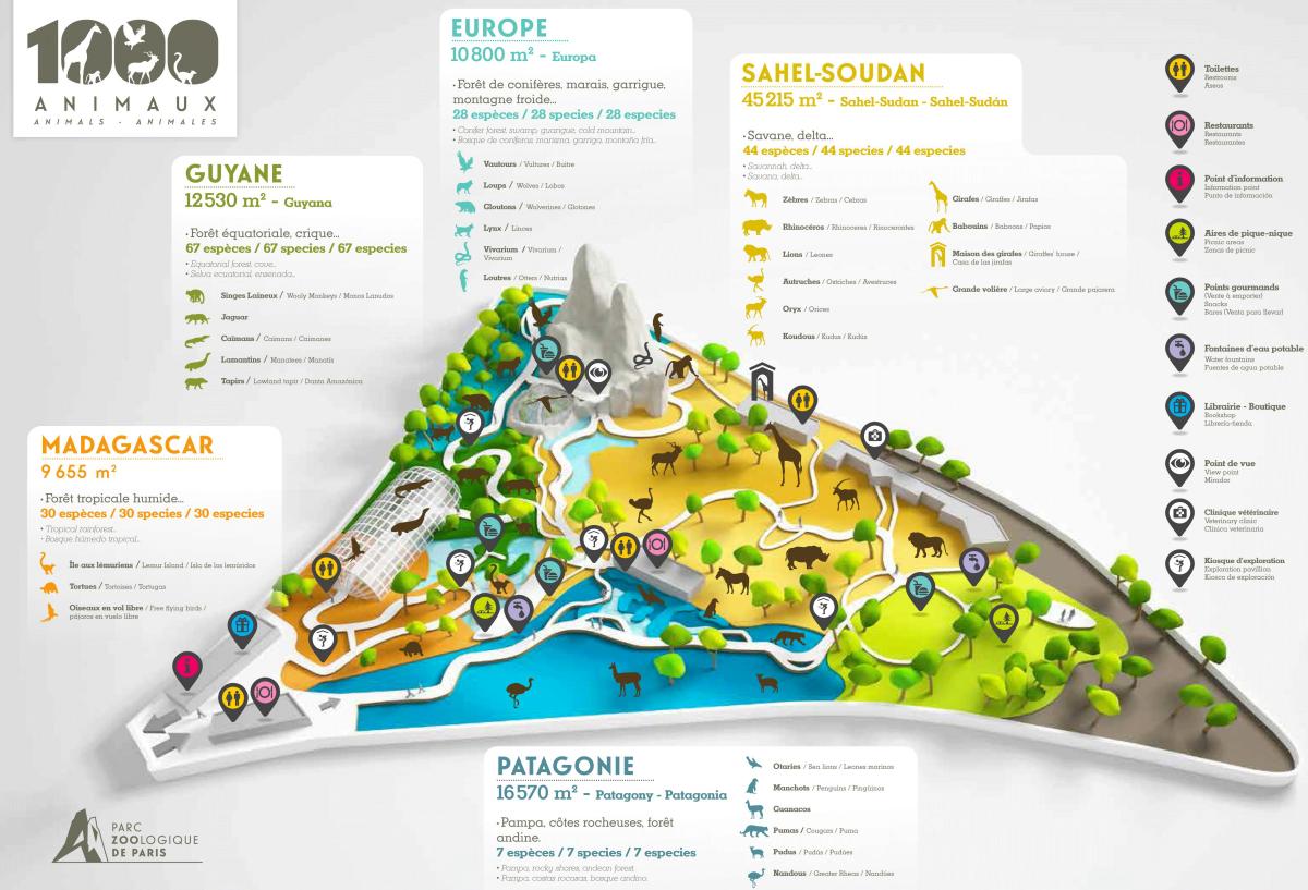 Žemėlapis Paryžiaus Zoologijos Parkas