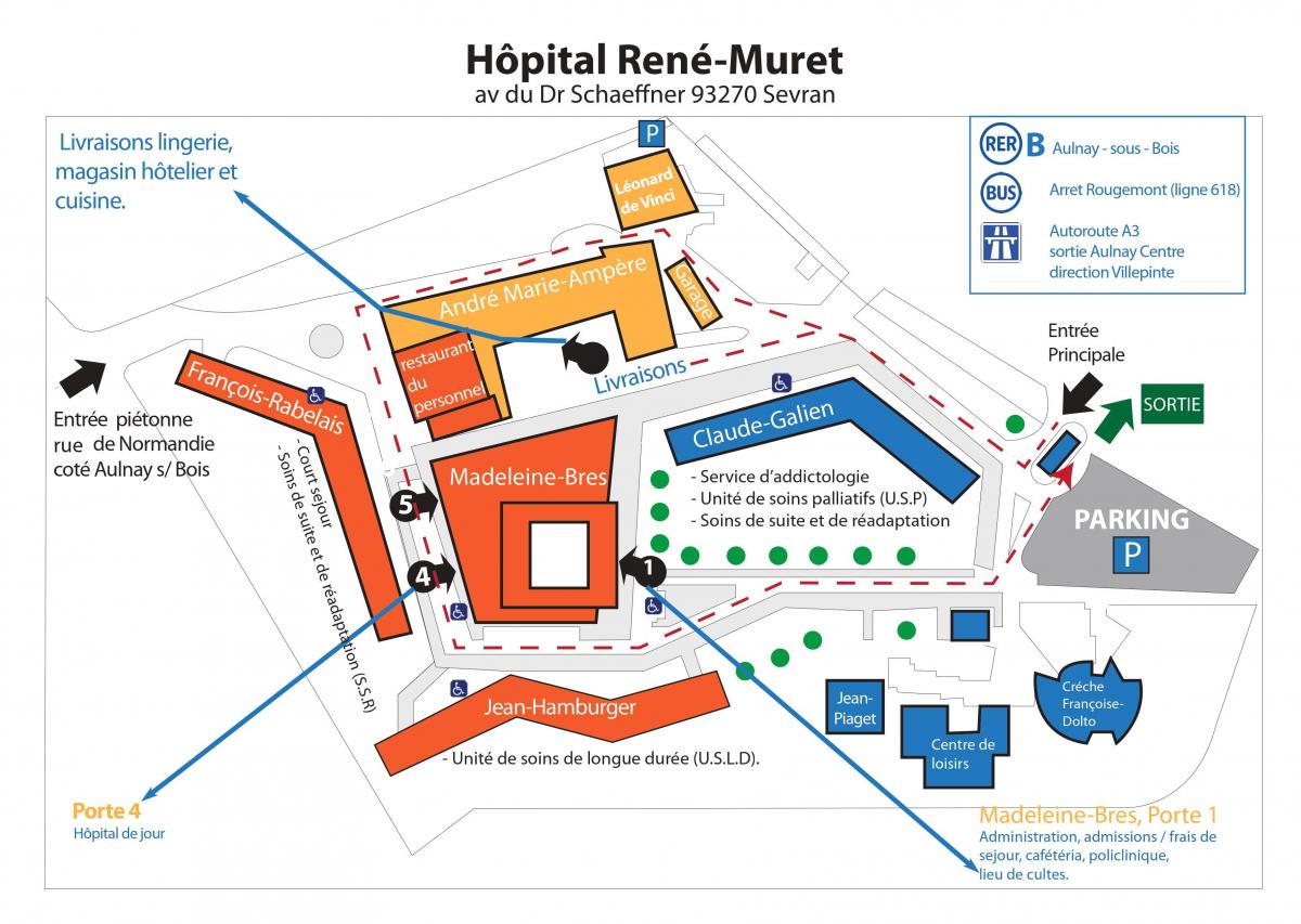 Žemėlapis René-Muret ligoninėje