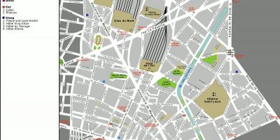 Žemėlapis 10 arrondissement Paryžiaus