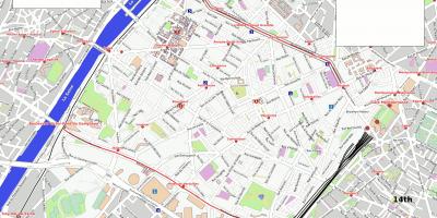 Žemėlapis 15 arrondissement Paryžiaus