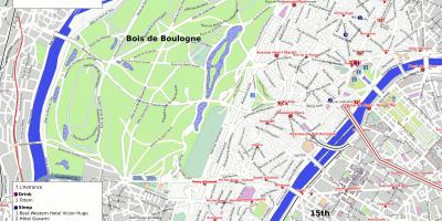 Žemėlapis 16 arrondissement Paryžiaus