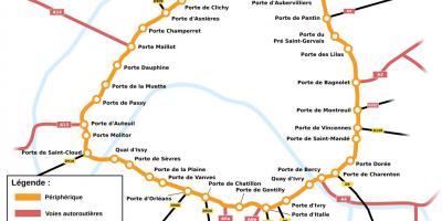 Žemėlapis Boulevard Périphérique
