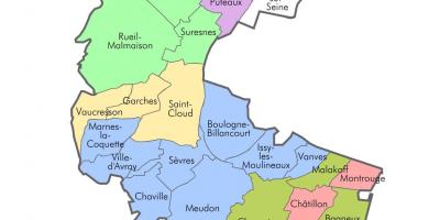 Žemėlapis Hauts-de-Seine